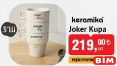 KERAMİKA JOKER KUPA 3'LÜ